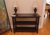 Ebony Wood Console Shelf Unit