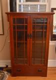 Mission Style Bookcase / Display Cabinet with Glass Doors