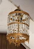 Antique French Crystal Light Fixture