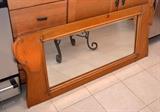 Antique Oak Piano Mirror