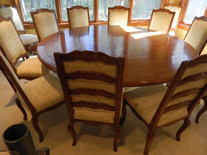 Elegant wood finish shows like new as the table always had table covers on it