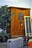 Chinese wedding cabinet. Stain glass window, urn, vintage luggage and suit cases and more from England, France, India, and more.
