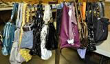 Designer new purses with price tags still on. other retail and misc display and retail store items.