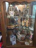 French vitrine filled with antique treasures from France