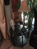 Black marble side table
