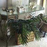 Modern mirrored entry console table