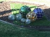 Japanese hand blown glass fish floats