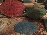 Vintage French metal cast agricultural award plaques
