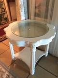 Shadow box white parlor table