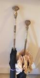 Antique gilt handled and mother-of-pearl parasols