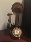 French style brass candlestick telephone