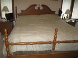 king size bed oak bedroom set   $295  5 pieces
