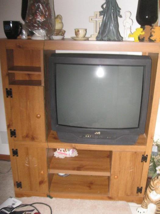 pine TV cabinet - $20