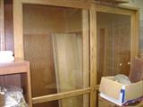 large wood display cabinet