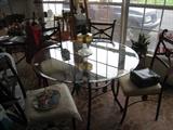 glass top with 4 chairs