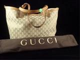 GUCCI TOTE BAG, METALLIC THREAD, LIKE NEW CONDITION,APPROX 11" X 14" X 6", SKU334.02
