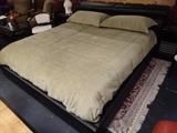 CARLO PERAZZI KING PLATFORM BED WITH ADJUSTABLE HEADBOARD WITH INTERIOR STORAGE