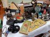 I spy...Antiques, Auto harp, Telephone, Rubber stamps, Toaster, clock, Tv & Radio Tubes,