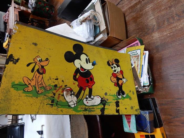 Tin Mickey Sign, Very Vintage, again loving the rust shows it's authenticity