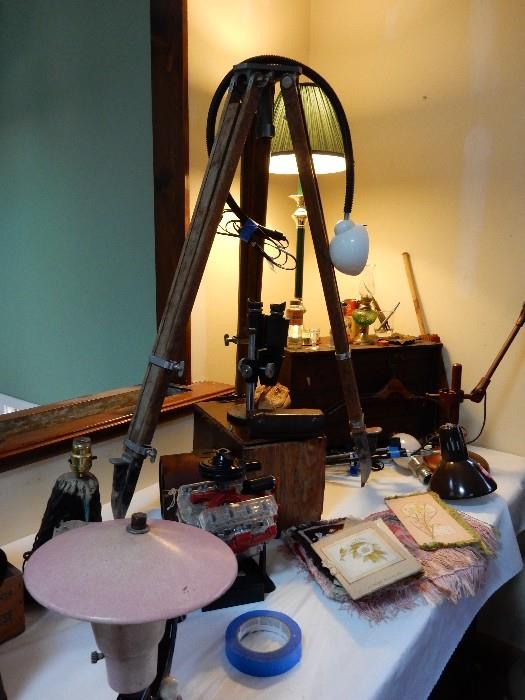 More I spy?  We have a surveyors stand with an original Carl Zeiss surveyors scope