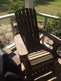 One of two Adirondack chairs 