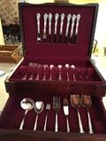 6 pc 8 place setting with serving pieces of Alvin "Chateau Rose". Very good condition. In box.