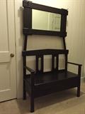 Antique oak hall bench.