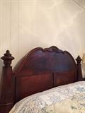Antique mid 1800's low post paneled "Eutaw" style full sized mahogany bed. Slightly larger than full size.