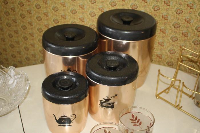 Vintage Copper Canister Set