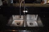 Grohe Faucet, Sink; One Side- 16"wide, 7 3/4" deep, Other Side- 18" wide, 9 1/2" deep