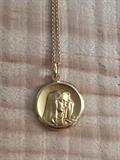 18K GOLD RELIGIOUS PENDANT WITH NECKLACE
