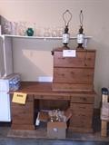 VERY NICE EXECUTIVE DESK AND FILING CABINET