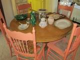 DINETTE SET: PAINTED ANTIQUE OAK