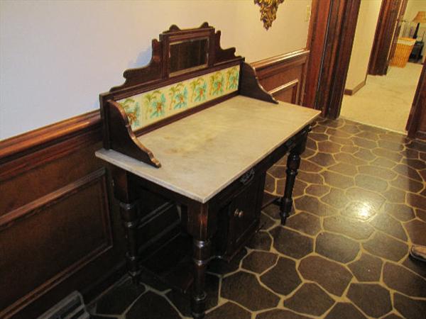 Marble w/ tile wash stand
