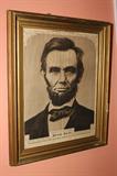 Antique Newspaper clipping of Abe Lincoln