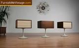 KLH 1970s Vintage Pedestal Stereo, 3 piece 2 speakers and turntable and white base. Stock photo but the unit is there for sale and working