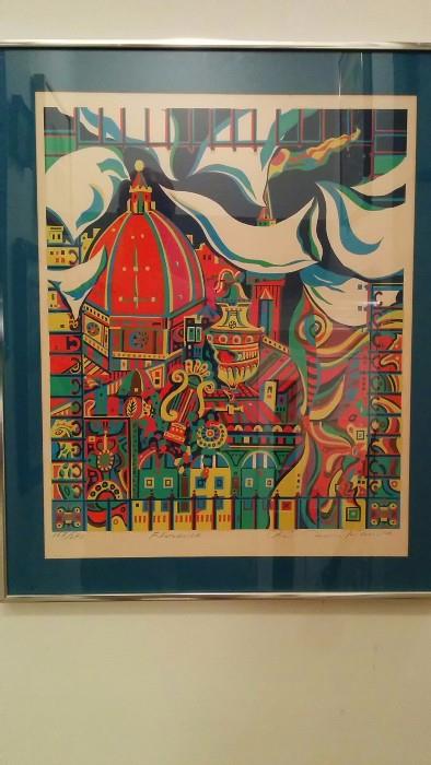 Florence Italy art poster, signed /numbered