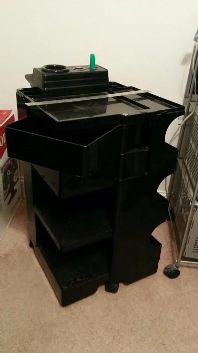 Darth Vader office organizer, Boby Storage Trolley in Black, by Joe Colombo