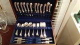 Set/12 (72 Pieces) sterling flatware, by Tuttle, Onlsow pattern; weighs 7 lbs.