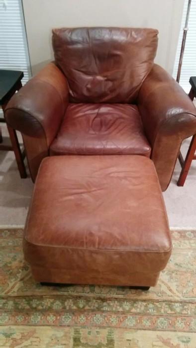 Better pic of the Ital Leather armchair & ottoman