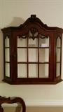 Vintage hanging mahogany hanging cabinet