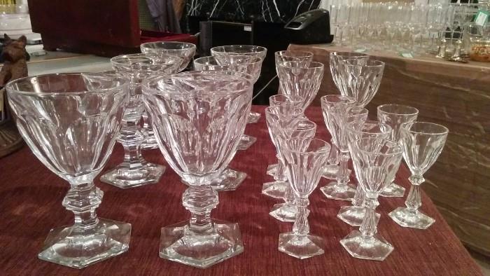 Side view of the Baccarat stemware collection