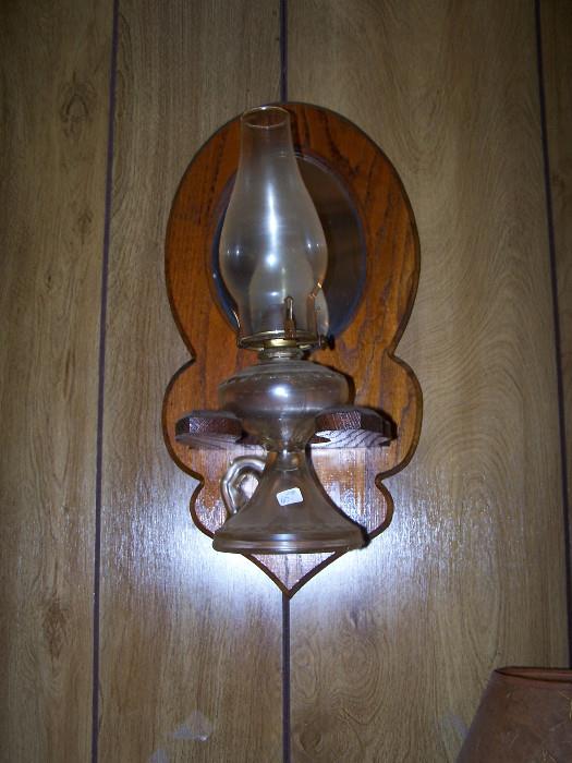 Oil Lamp with wall stand