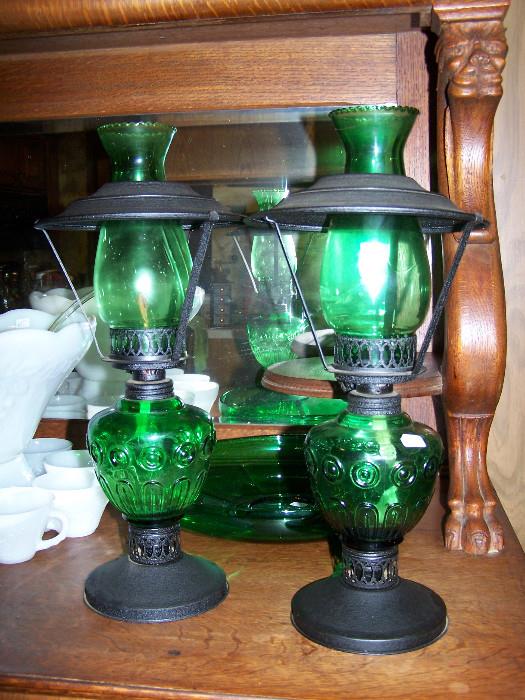 Green Oil Lamps