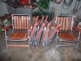 wood and metal lawn chairs