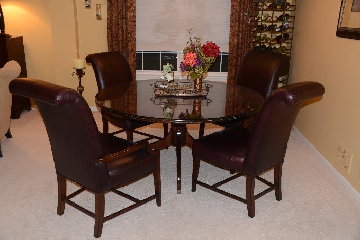 Pennsylvania house table with 2 chairs/arms 2 chairs w/o arms to include glass top $4,500 new