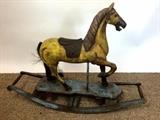 Early antique carved carousel style rocking horse