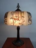 Pittsburgh "chipped ice" reverse painted lamp
