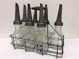Quart oil bottles in carrier