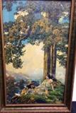 Maxfield Parrish print in original frame